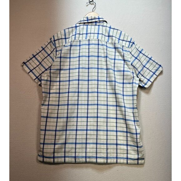 American Eagle Outfitters Plaid Button Up Shirt Mens L Blue Short Sleeve Casual - Picture 10 of 12